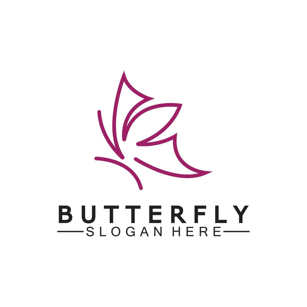 Simple Butterfly monoline logo-Vector illustration vector