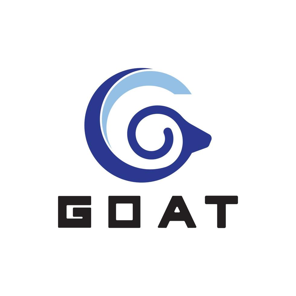 Letter G Goat Head Logo-Vector illustration vector