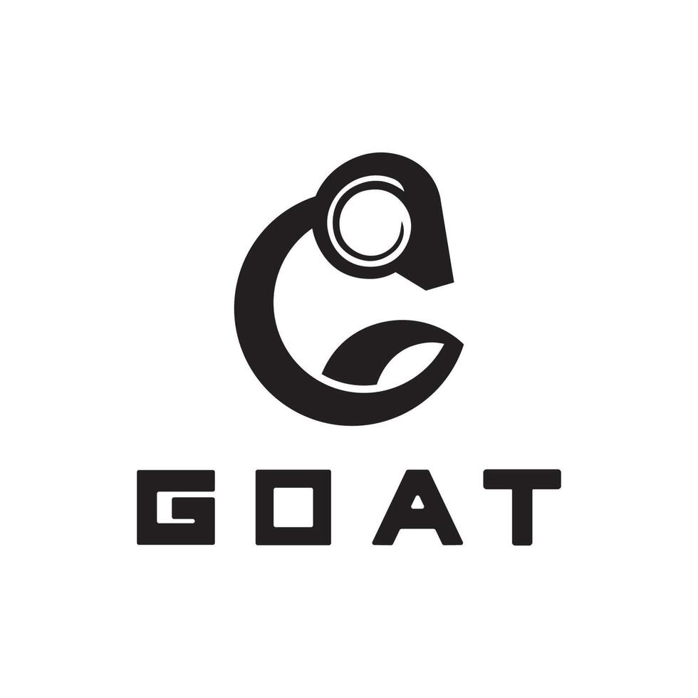 Letter G Goat Head Logo-Vector illustration vector