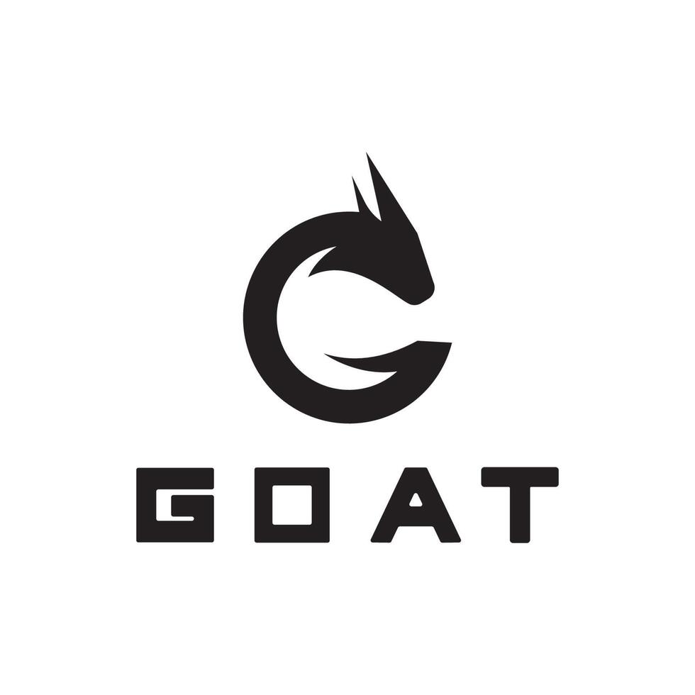 Letter G Goat Head Logo-Vector illustration vector