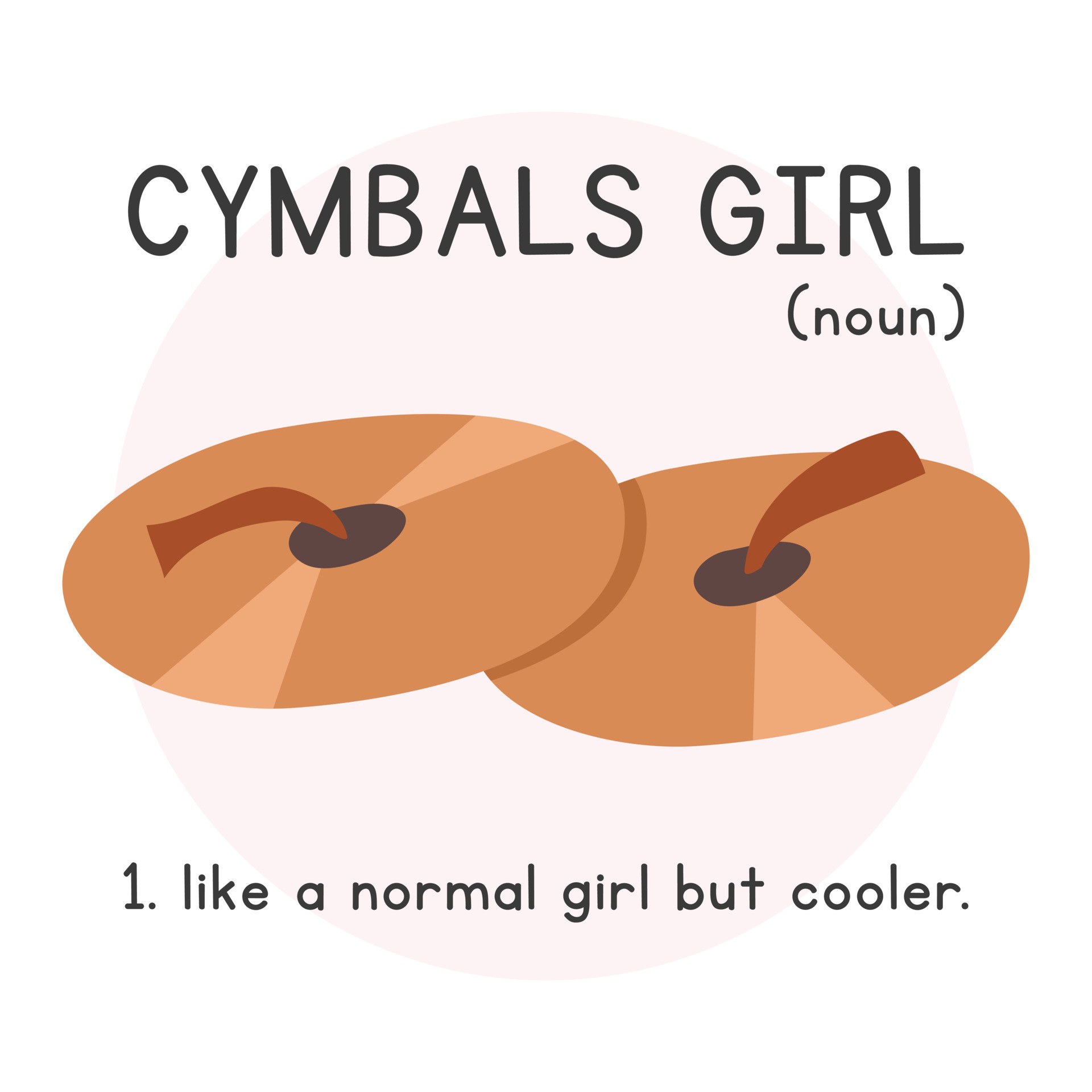 Cymbals Girl Definition simple fun cymbals poster clipart cartoon style