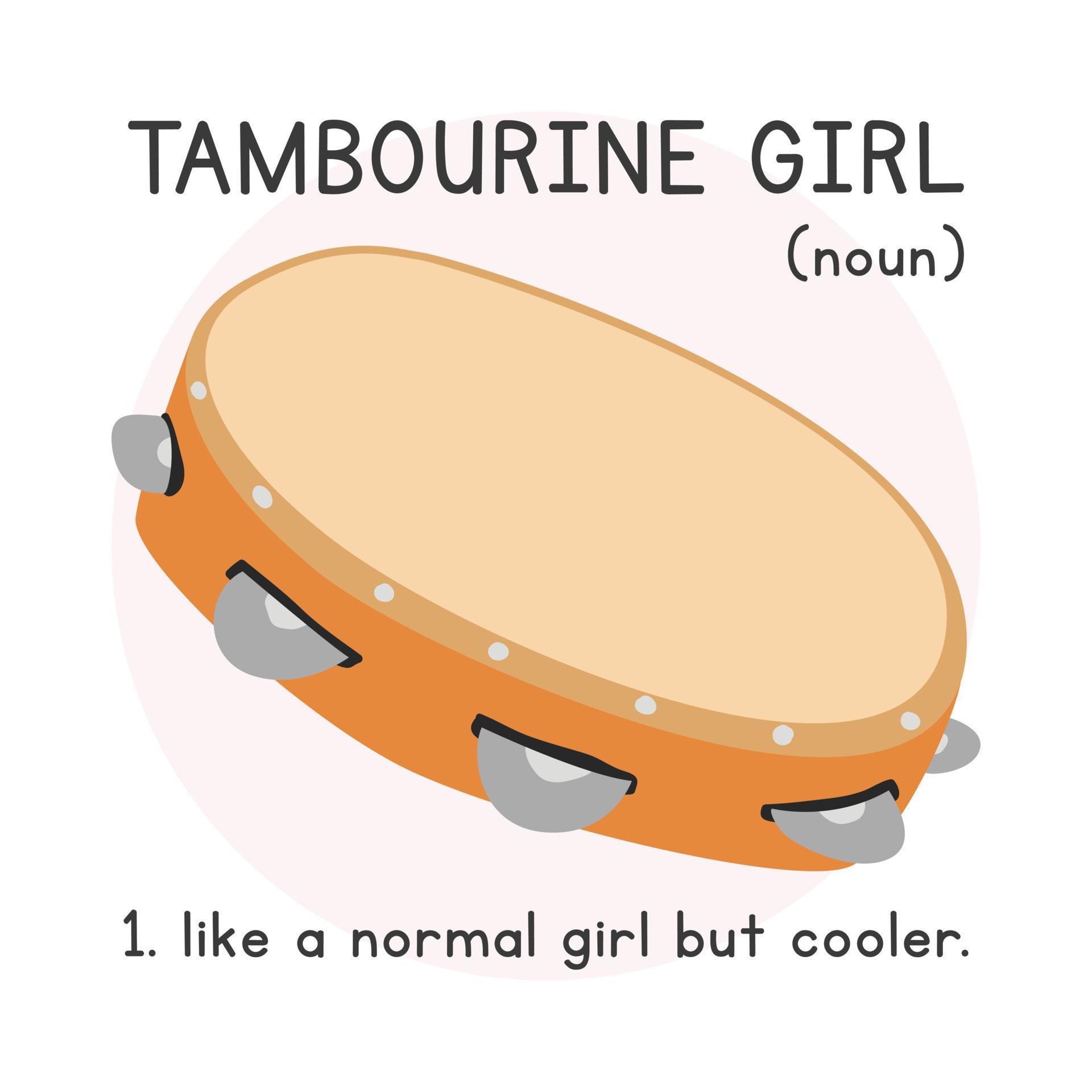 Tambourine Girl definition simple fun tambourine poster clipart cartoon