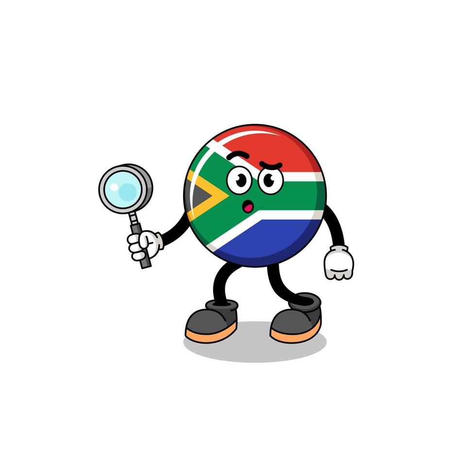 Mascot of south africa flag searching vector