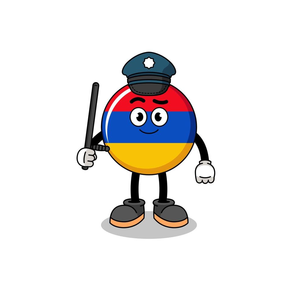 ilustración de dibujos animados de la policía de bandera de armenia vector