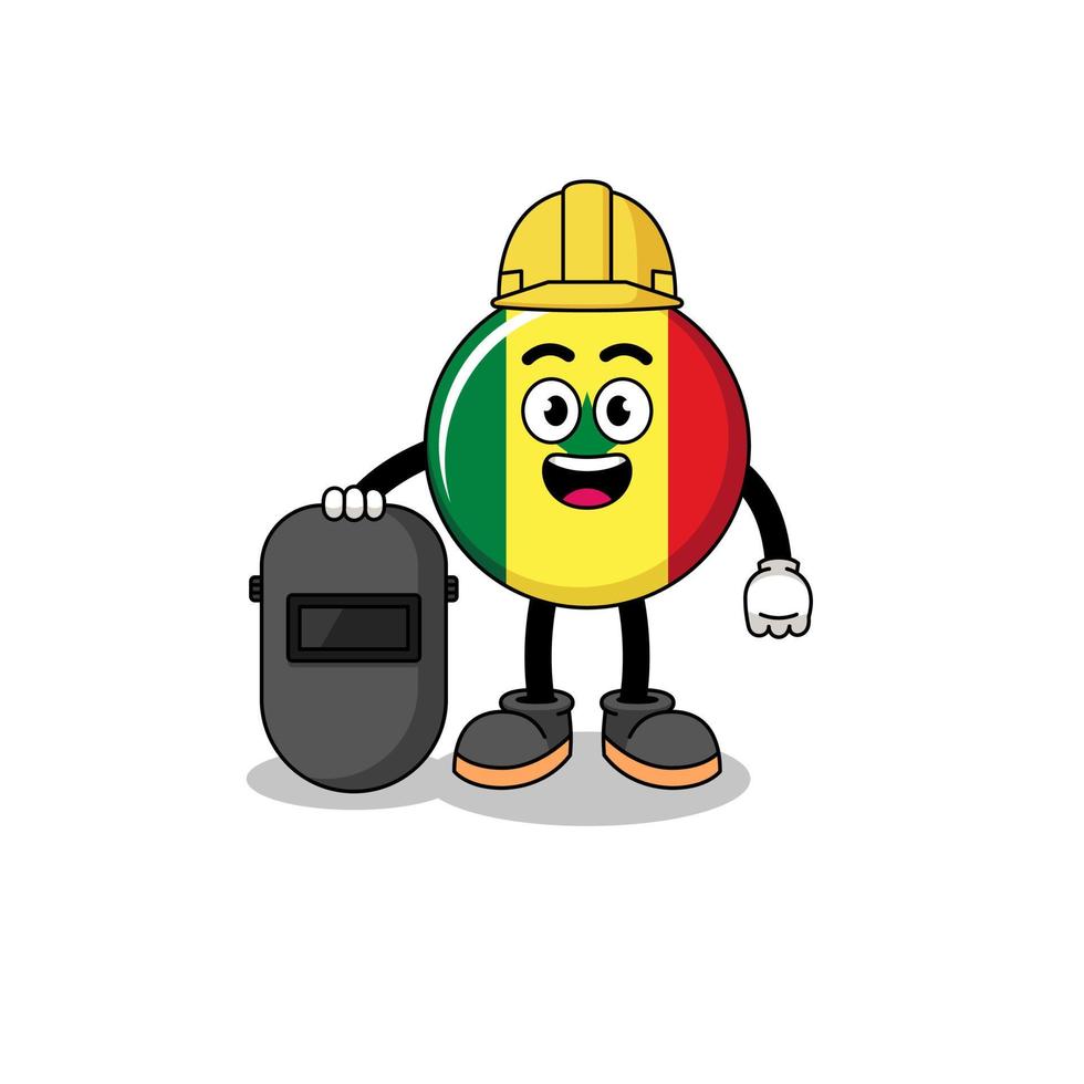 Mascot of senegal flag as a welder vector