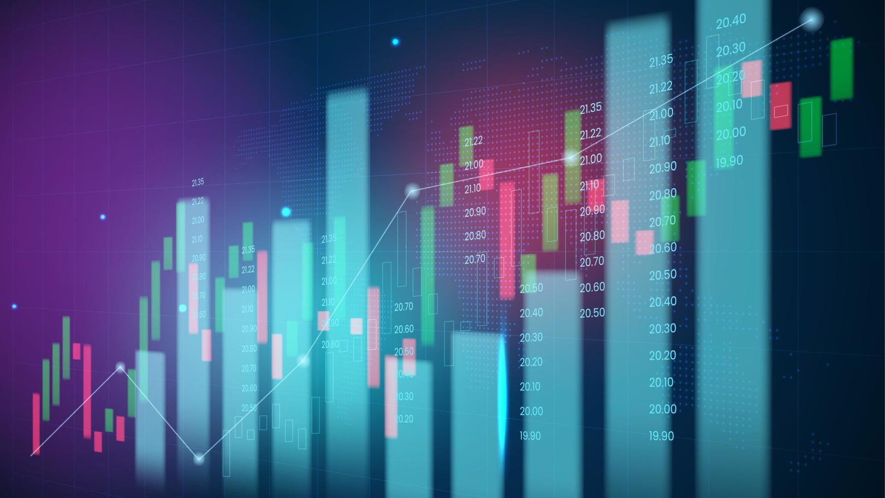 mercado de valores o gráfico de comercio de divisas en concepto gráfico vector