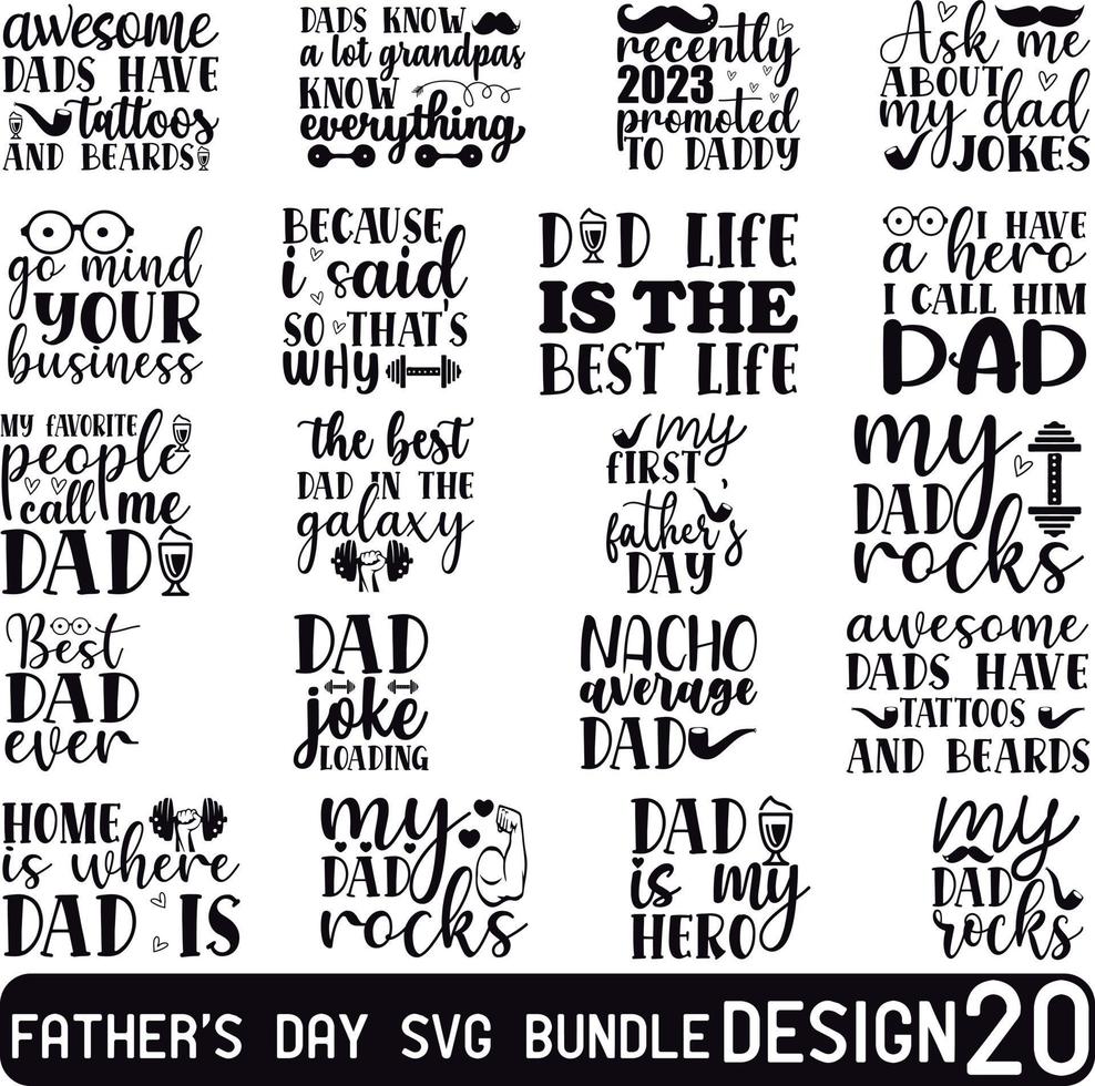 Father's Day SVG Bundle vector
