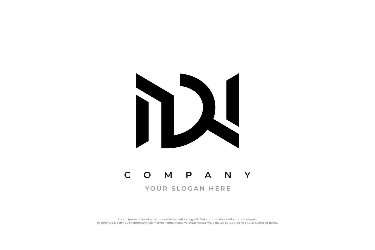Initial Letter DN Logo or ND Logo Design Vector Template