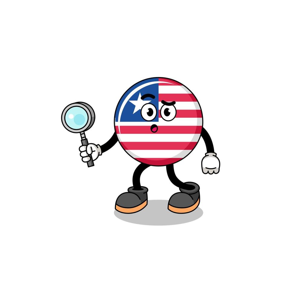 Mascot of liberia flag searching vector