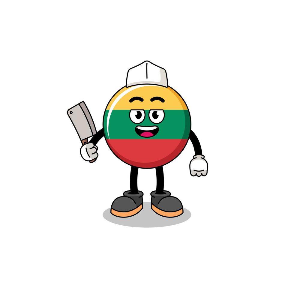 Mascot of lithuania flag as a butcher vector