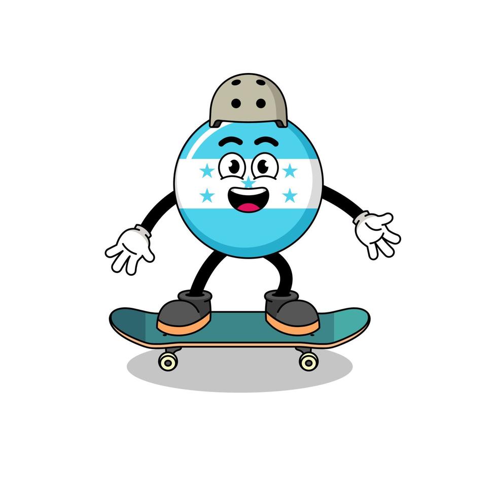 honduras flag mascot playing a skateboard vector