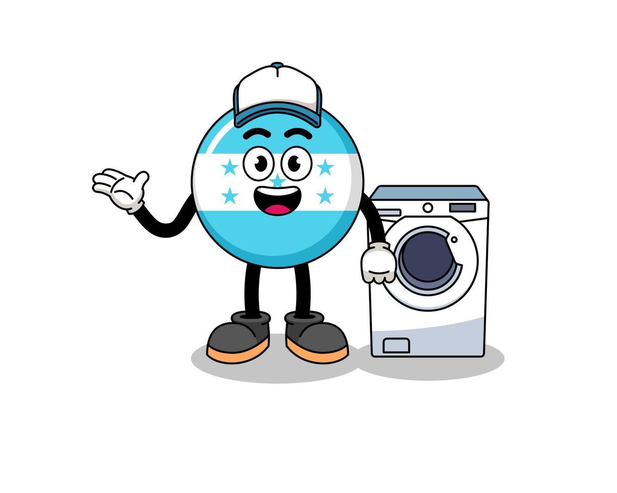 honduras flag illustration as a laundry man vector