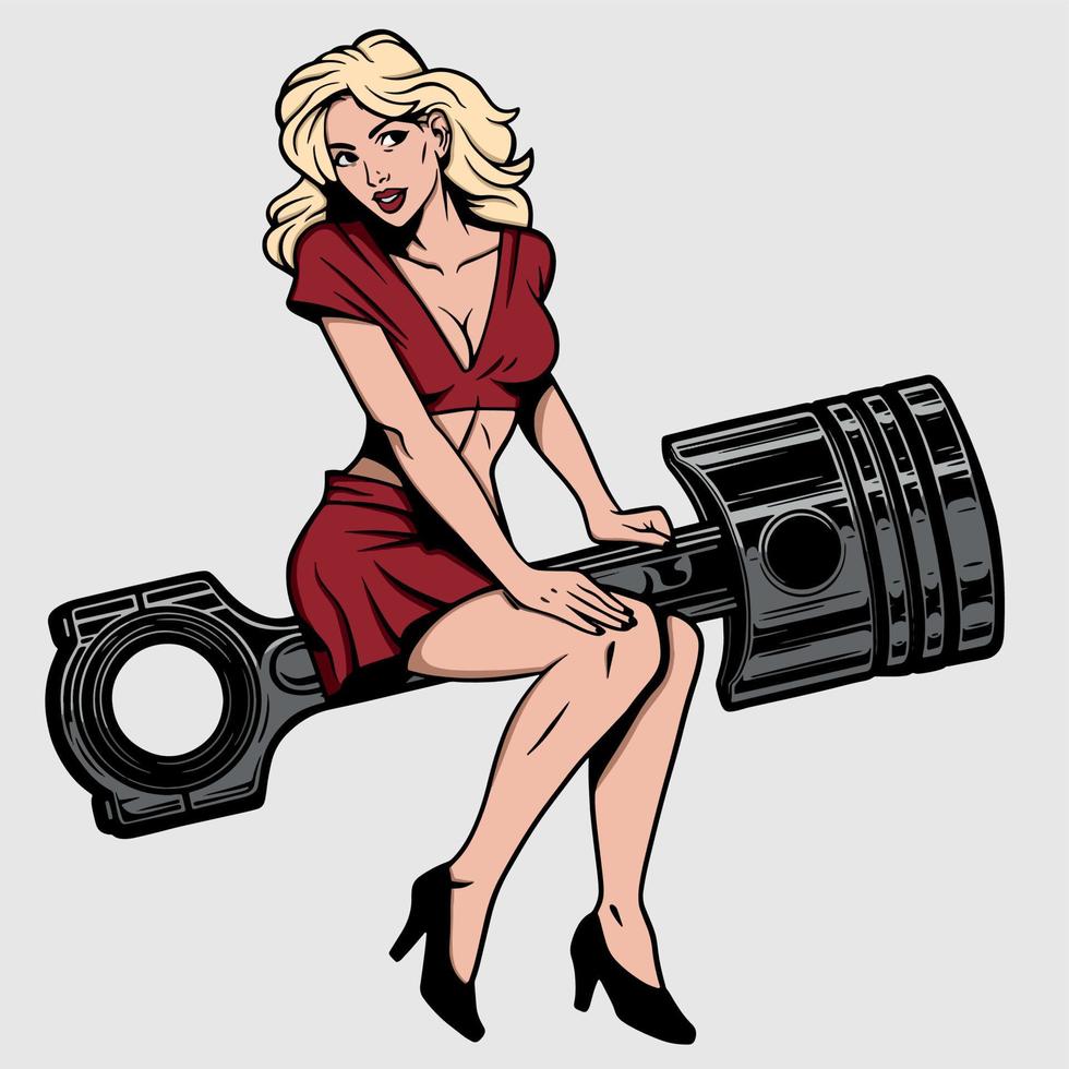 Illustration of pin up girl vector