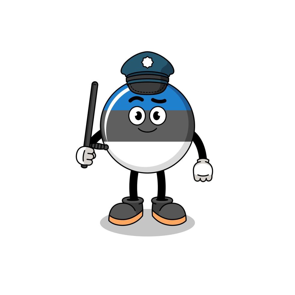 Cartoon Illustration of estonia flag police vector