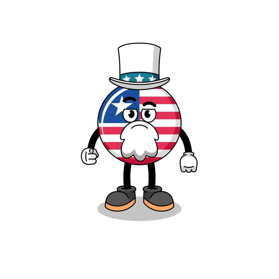 Illustration of liberia flag cartoon with i want you gesture vector