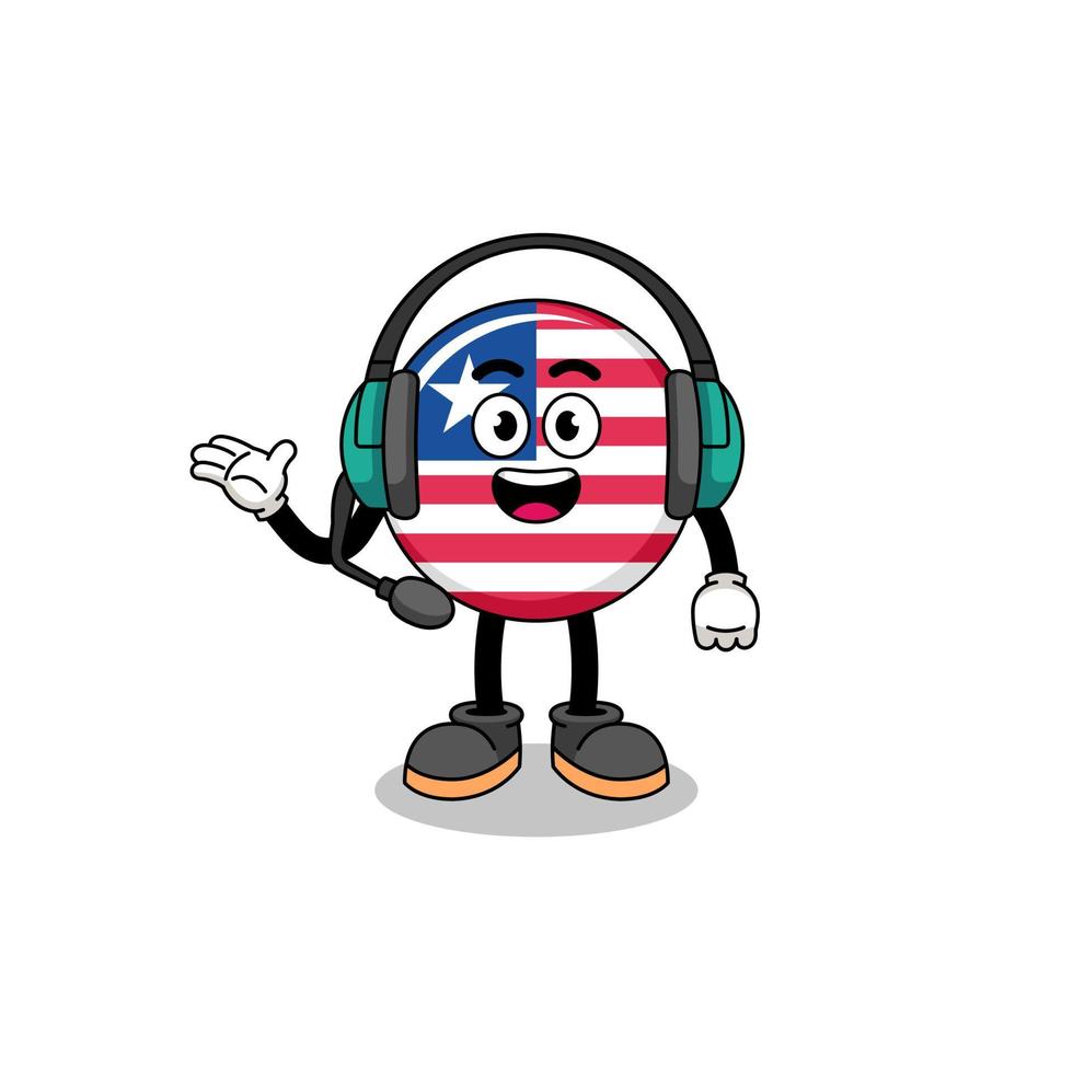 Mascot Illustration of liberia flag as a customer services vector