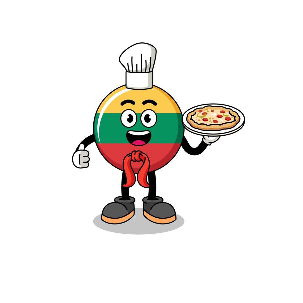 ilustración de la bandera de lituania como chef italiano vector