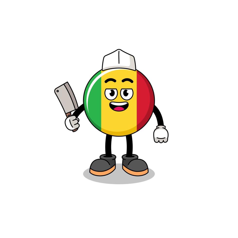 Mascot of mali flag as a butcher vector
