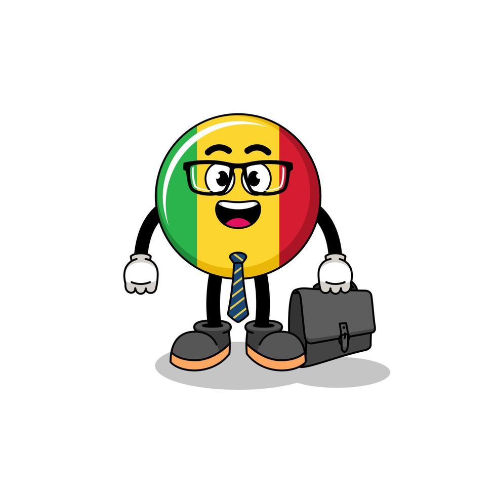 mascota de la bandera de mali como hombre de negocios vector