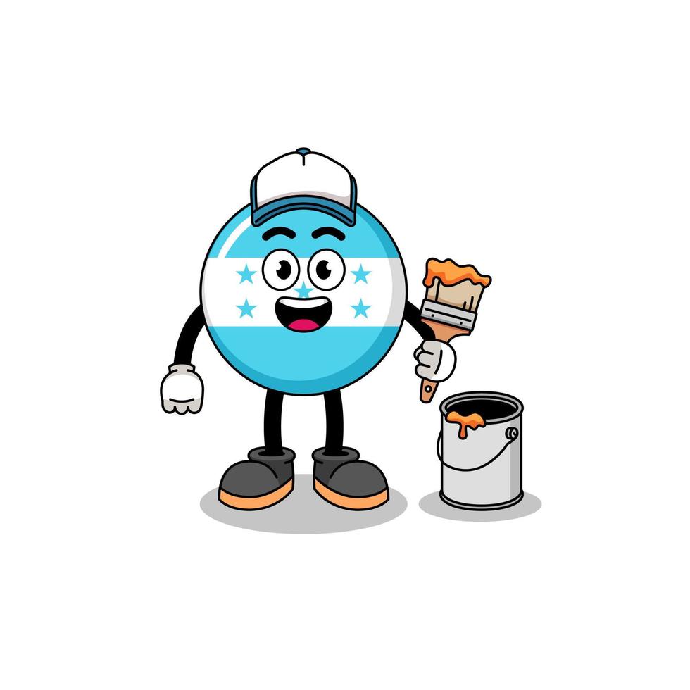 Character mascot of honduras flag as a painter vector