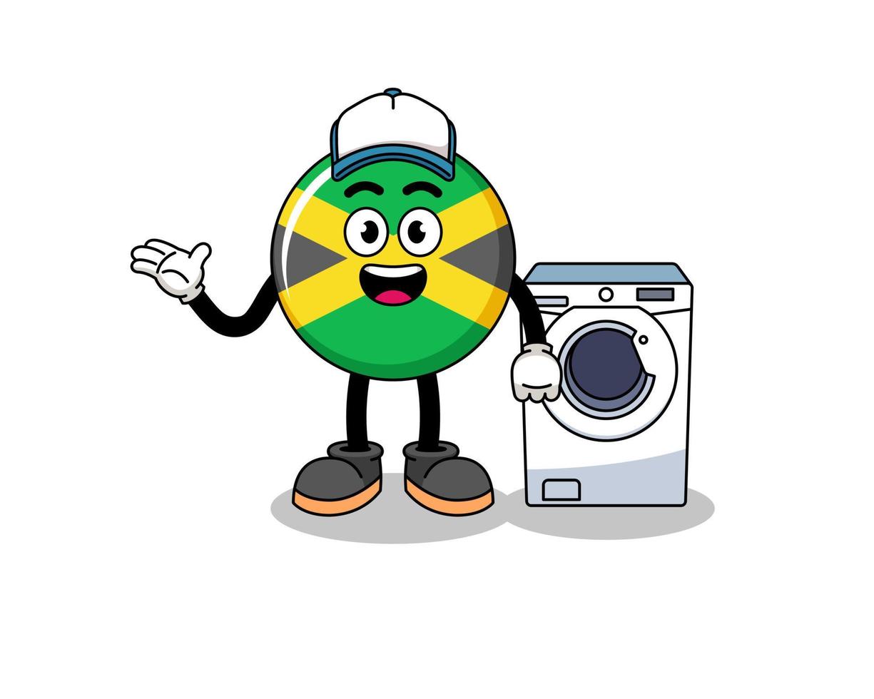 jamaica flag illustration as a laundry man vector