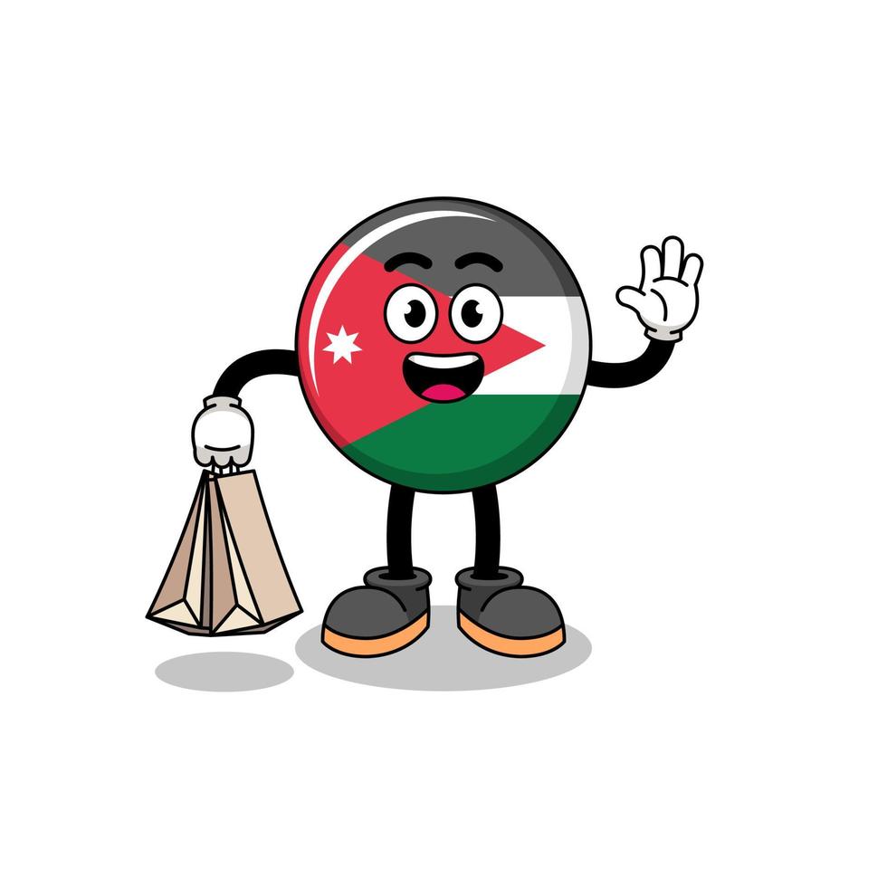 Cartoon of jordan flag shopping vector