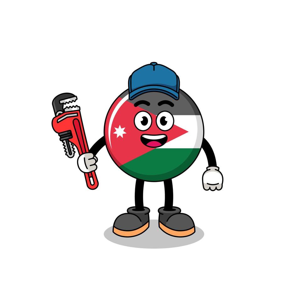 jordan flag illustration cartoon as a plumber vector