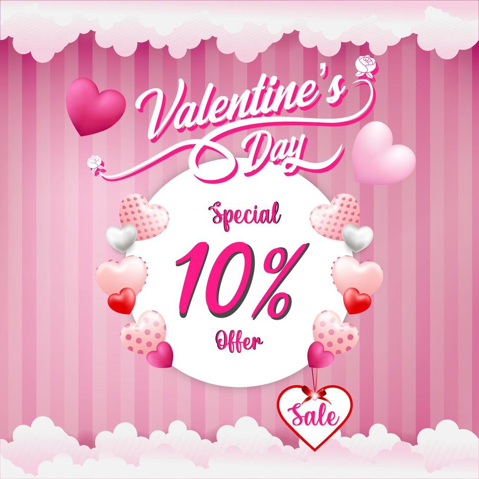 Valentine's day sale banner vector