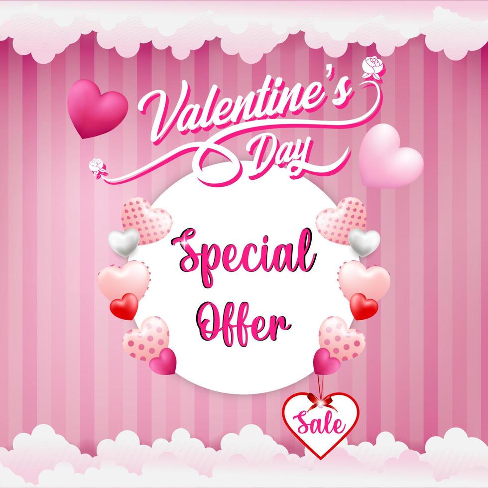 Valentine's day sale banner vector
