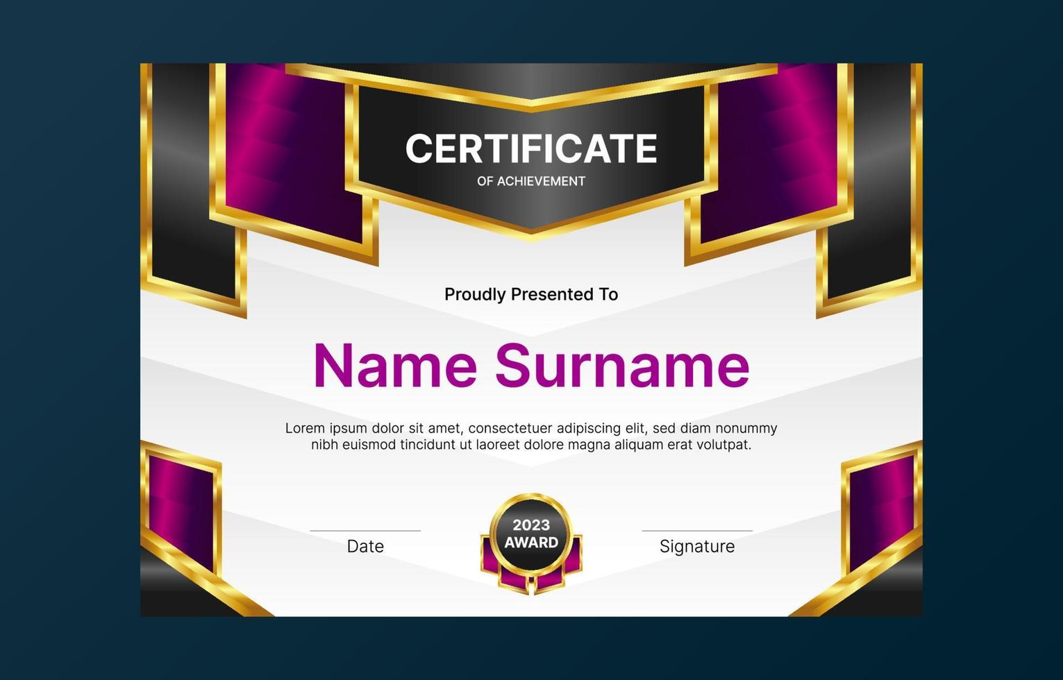 Professional Certificate Template vector