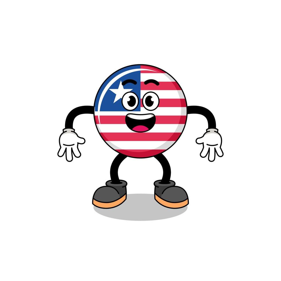liberia flag cartoon with surprised gesture vector