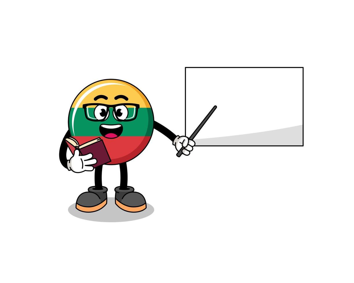Mascot cartoon of lithuania flag teacher vector