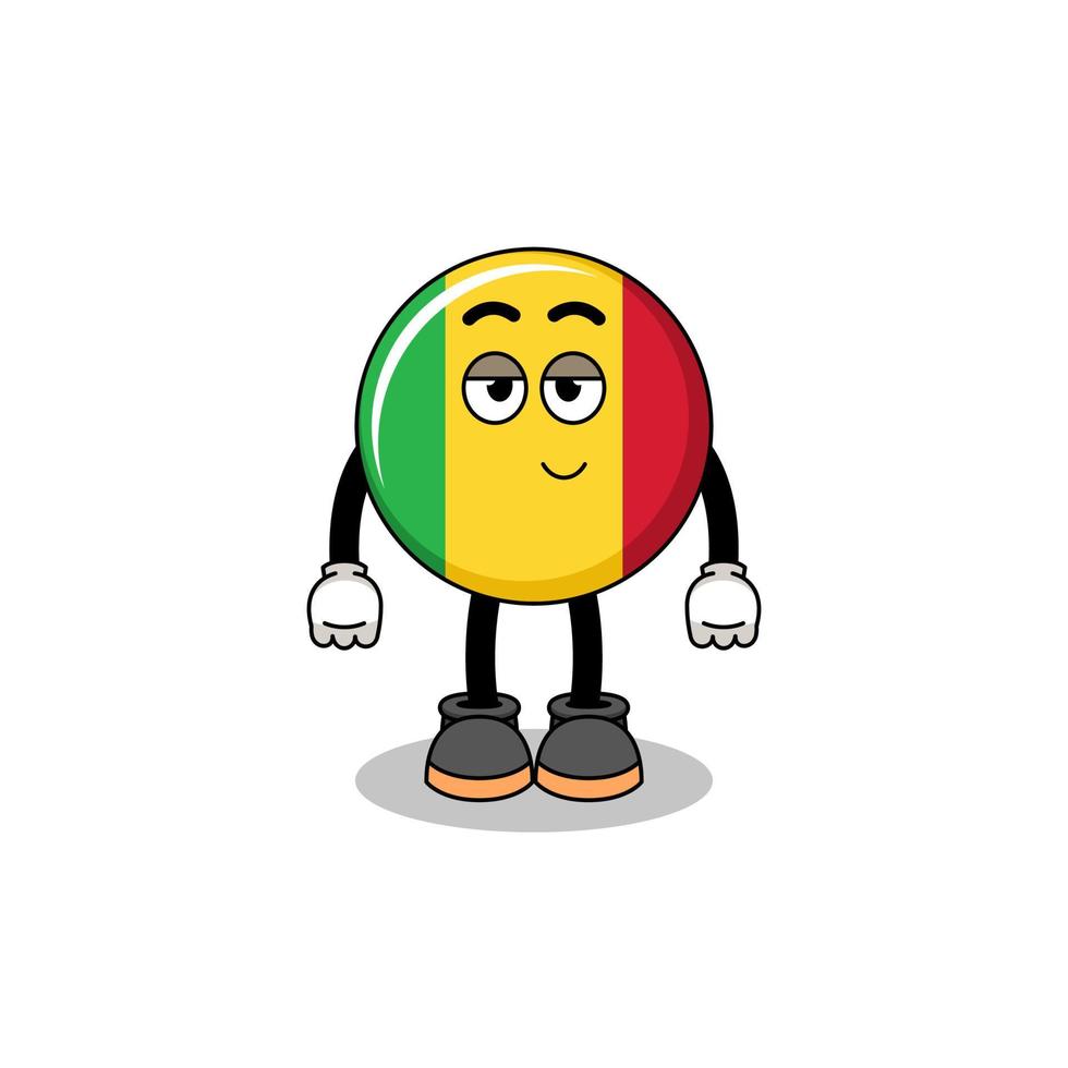 mali flag cartoon couple with shy pose vector