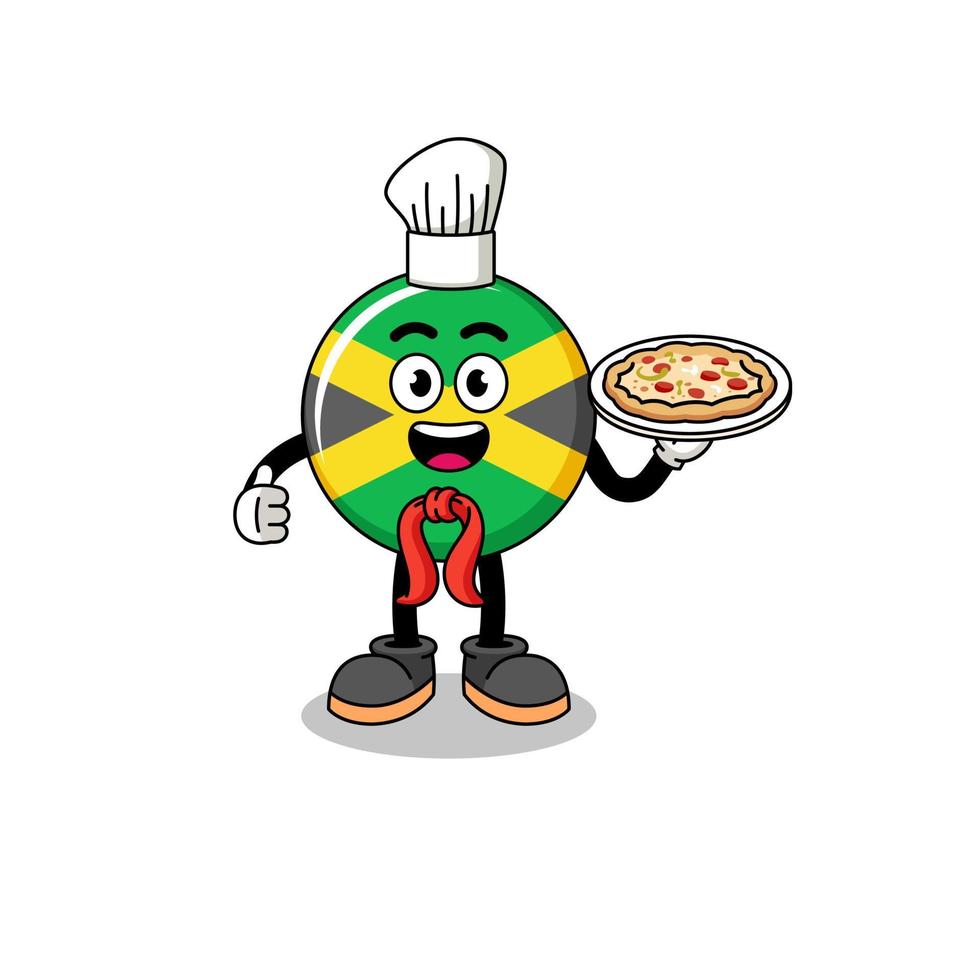 Illustration of jamaica flag as an italian chef vector