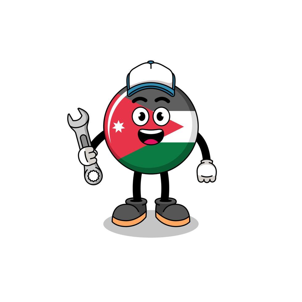 jordan flag illustration cartoon as a mechanic vector