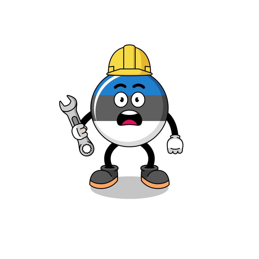 Character Illustration of estonia flag with 404 error vector