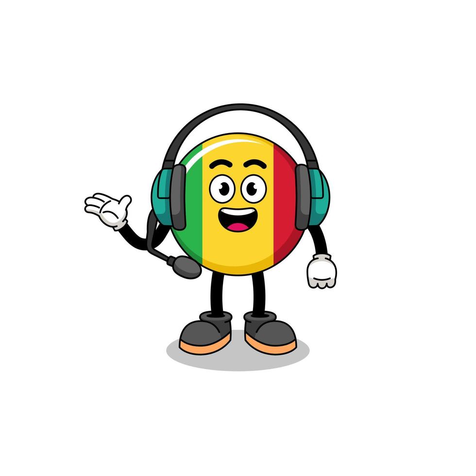 Mascot Illustration of mali flag as a customer services vector