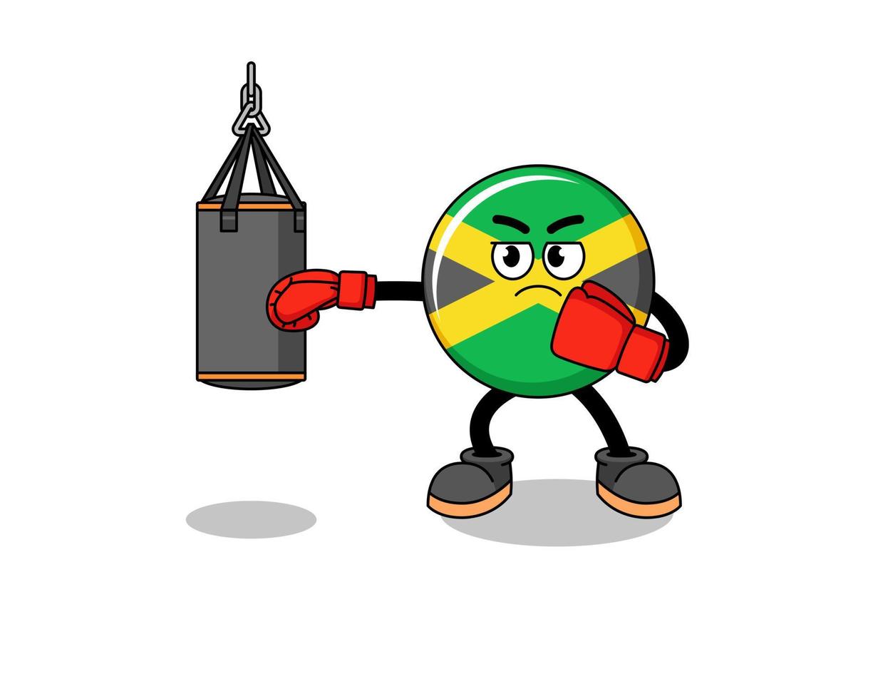 ilustración, de, jamaica, bandera, boxeador vector