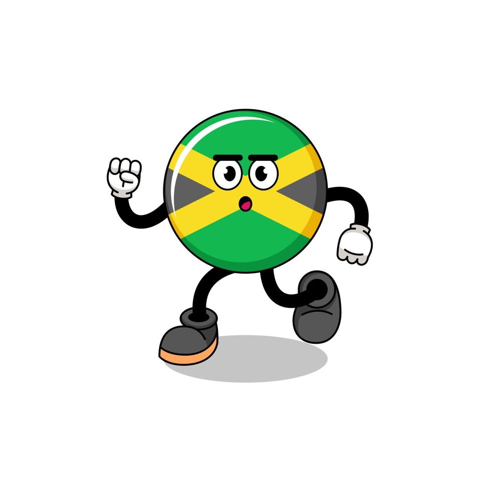 ejecutando la ilustración de la mascota de la bandera de jamaica vector