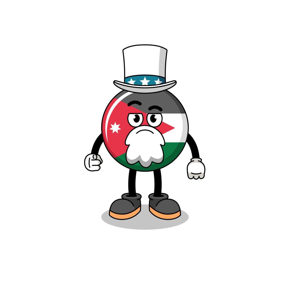 Illustration of jordan flag cartoon with i want you gesture vector