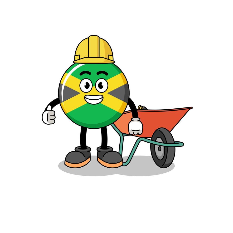 jamaica flag cartoon as a contractor vector