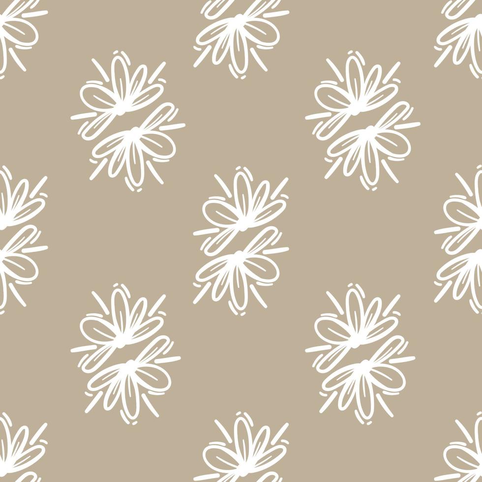 patrón floral transparente con flores de flor de algodón, textura interminable, dibujo de tinta. ilustración vectorial para invitaciones de boda, papel pintado, textil, papel de regalo vector