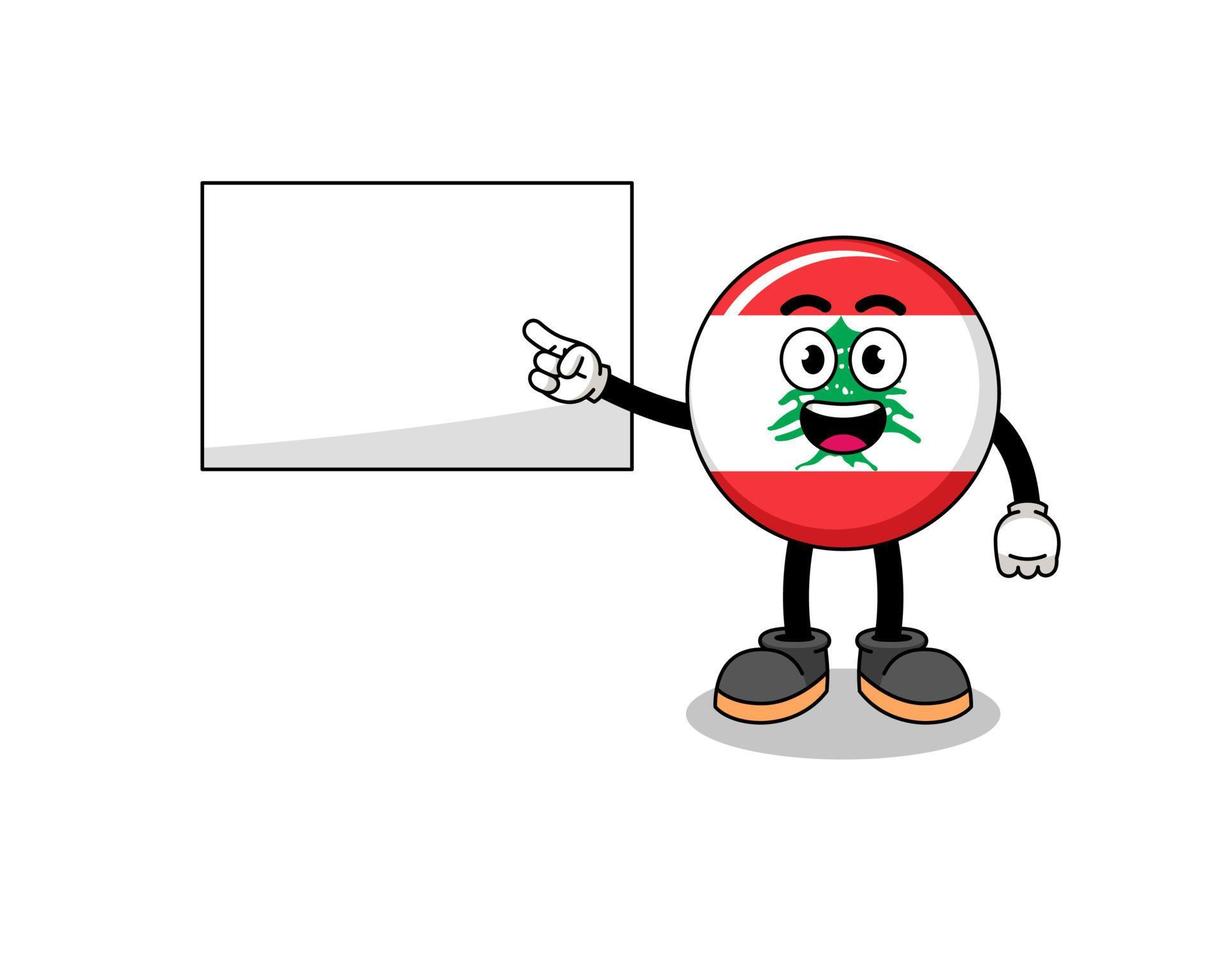 ilustración de la bandera de líbano haciendo una presentación vector