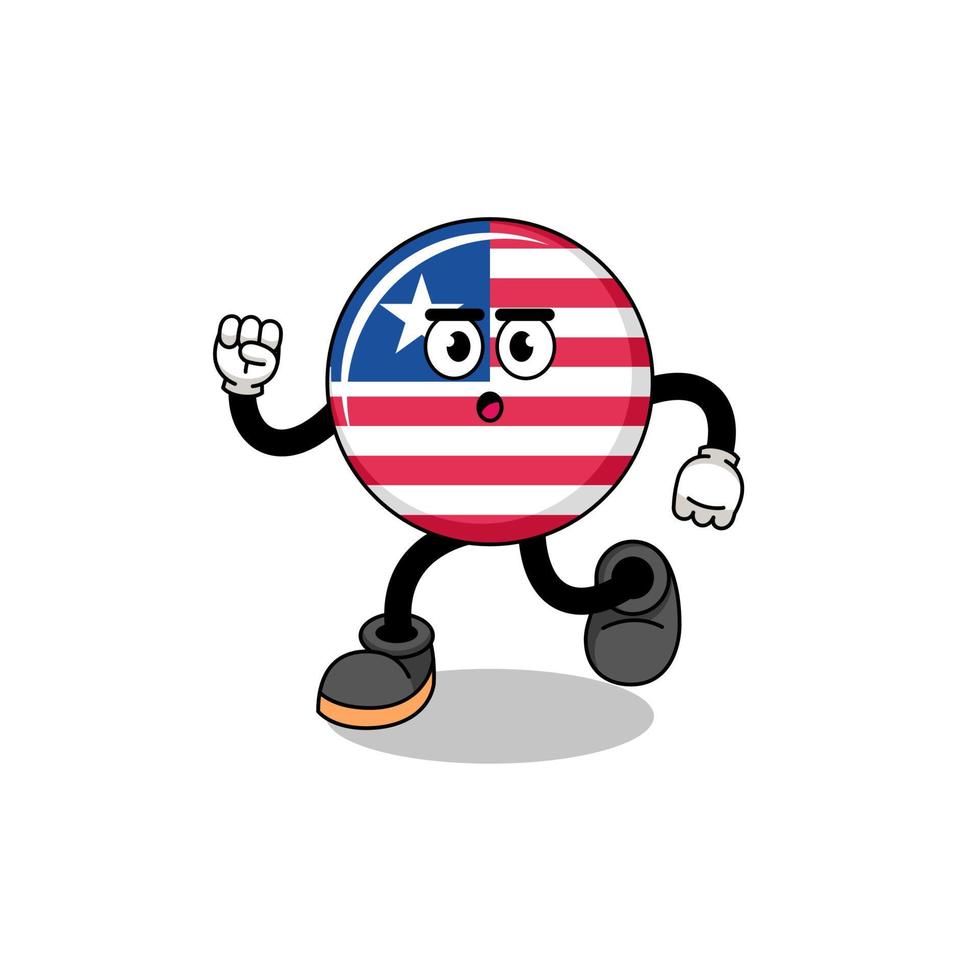 running liberia flag mascot illustration vector