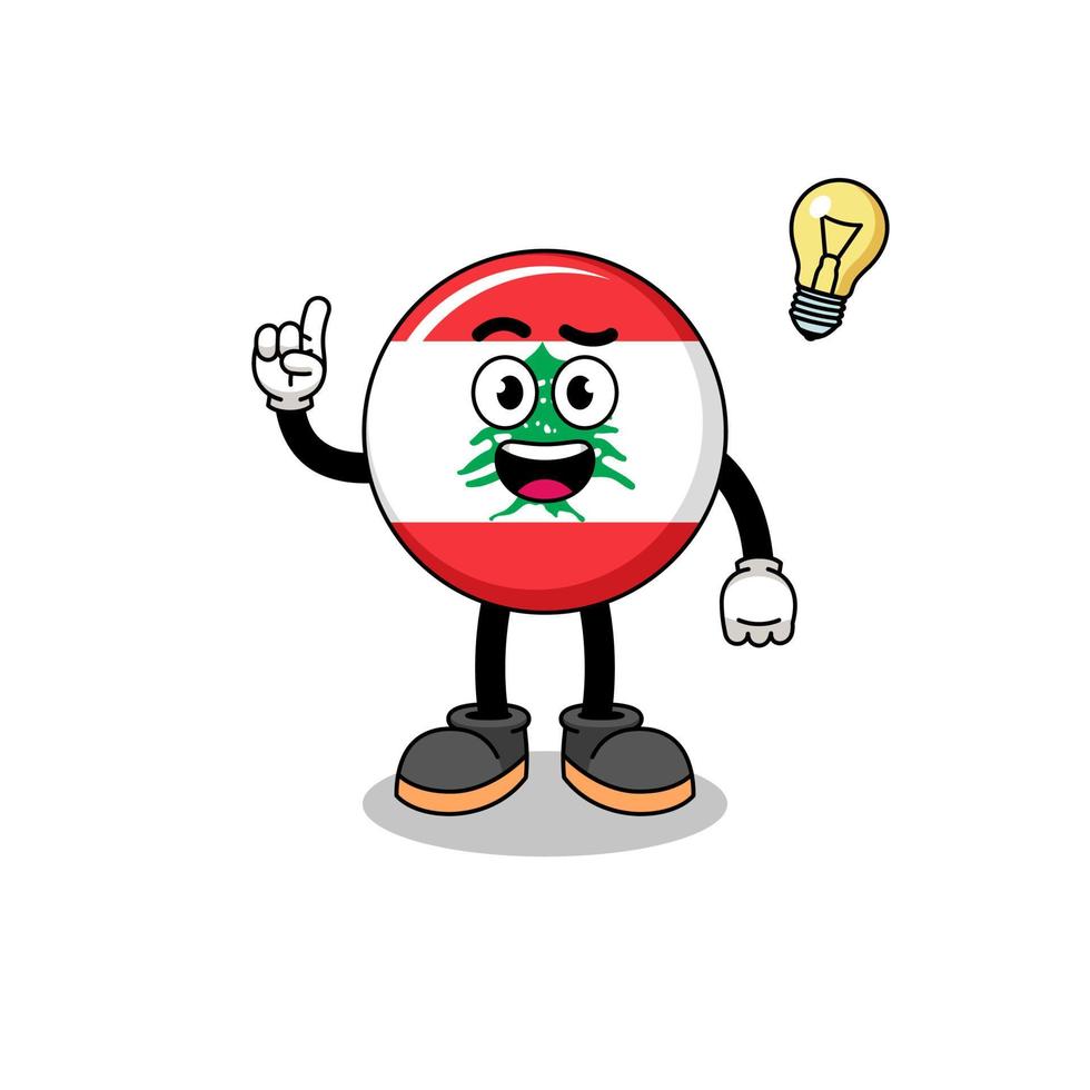 caricatura de la bandera de líbano con una pose de idea vector