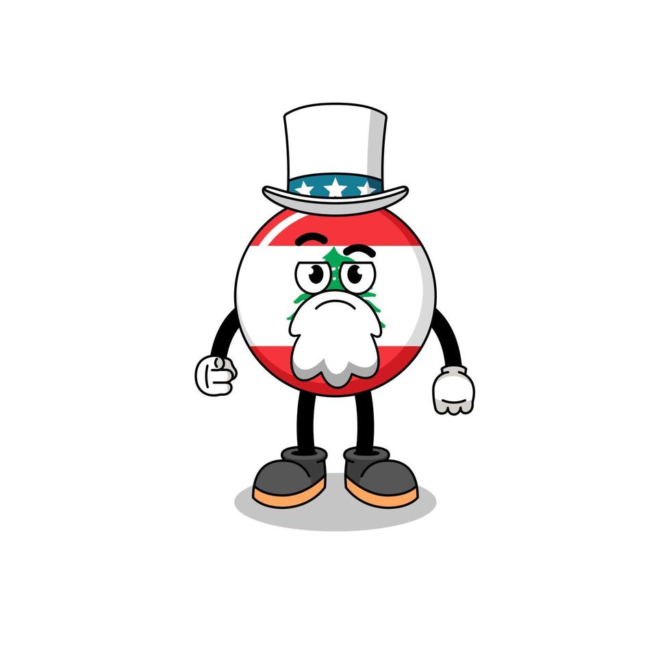 Illustration of lebanon flag cartoon with i want you gesture vector