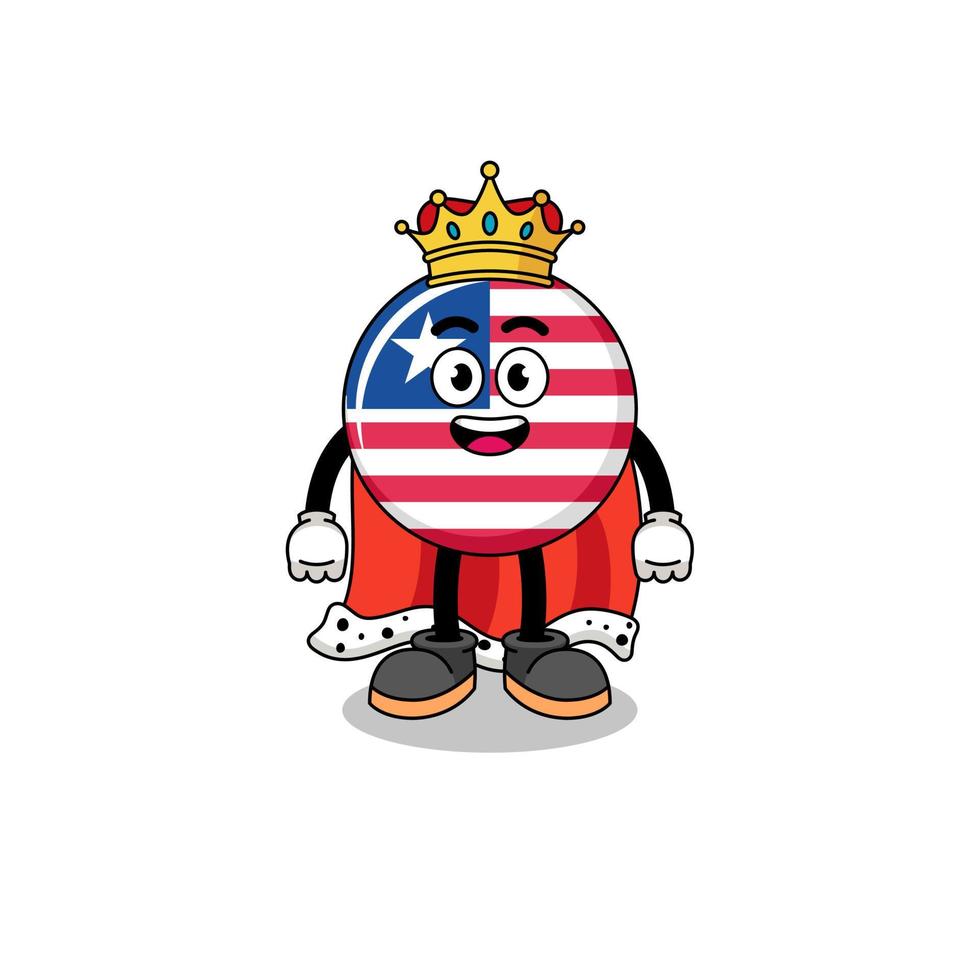 ilustración de la mascota del rey de la bandera de liberia vector