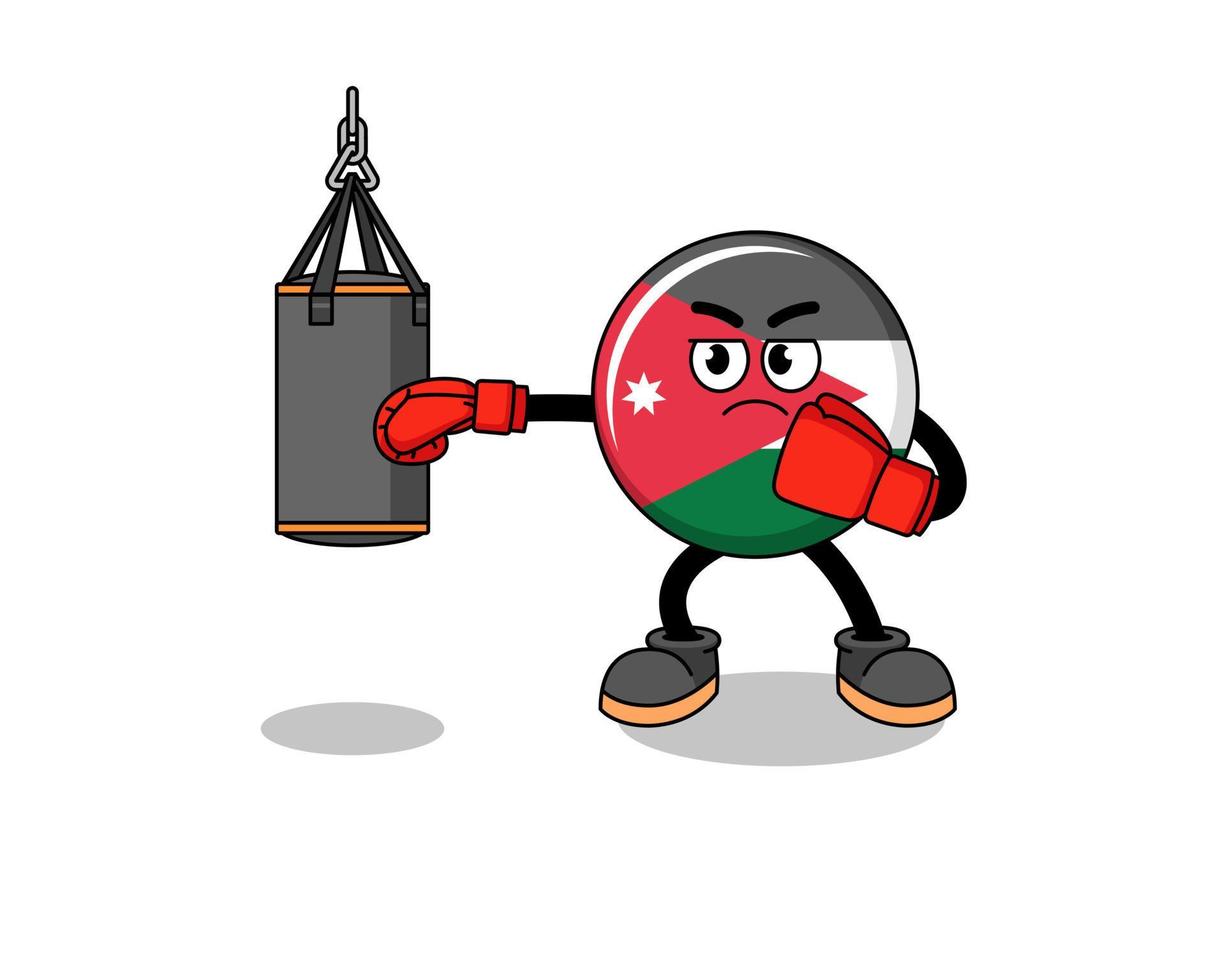 Illustration of jordan flag boxer vector