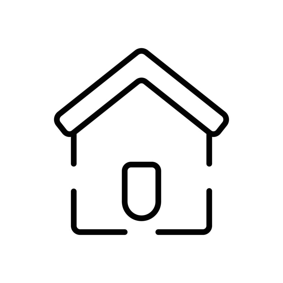 ilustración de arte de línea de vector de casa, lindo vector de choza, icono de vector de casa