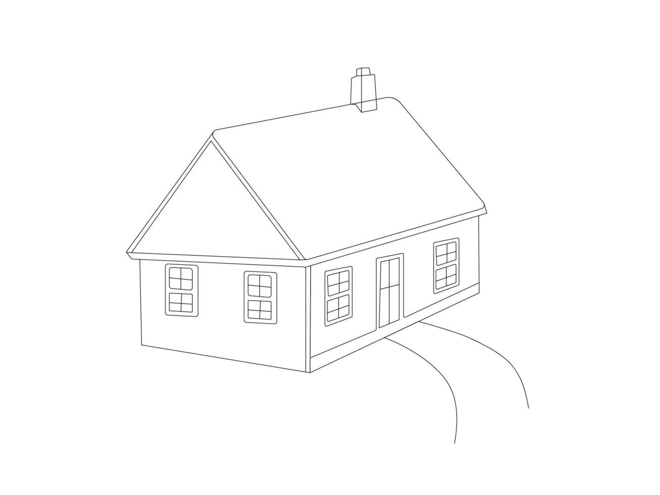 ilustración de arte de línea de vector de casa